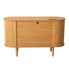 Fralimk Sideboard Buffet Cabinet With Storage, Modern Fluted Storage Cabinet For Dining Room, Tambour Door Console Table For Living Room, Office