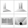 Range Hood 30 Inch,Wall Mount Range Hood In Stainless Steel With Ducted/Ductless Convertible,Stove Vent Hood With Aluminum Filters,3 Speed Exhaust