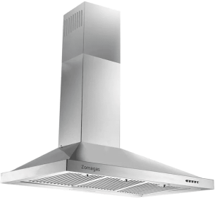 Range Hood 36 Inch;  Wall Mount Vent Hood In Stainless Steel With Ducted/Ductless Convertible Duct;  3 Speed Exhaust Fan;  Energy Saving LED Light (Option: silver)