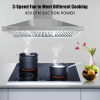 Range Hood 36 Inch;  Wall Mount Vent Hood In Stainless Steel With Ducted/Ductless Convertible Duct;  3 Speed Exhaust Fan;  Energy Saving LED Light